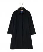 BURBERRY BLUE LABELバーバリーロンドンブルーレーベル）の古着「アンゴラ混ステンカラーコート」｜ブラック