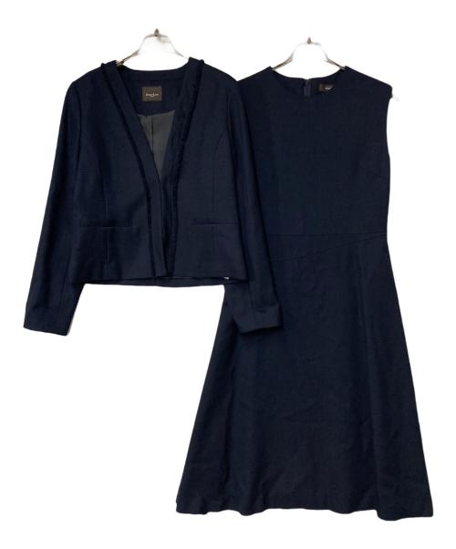 Demi-Luxe Beams（デミルクス ビームス）Demi-Luxe BEAMS (デミルクス ビームス) スラブツイード ワンピースセットアップ ネイビー サイズ:38の古着・服飾アイテム