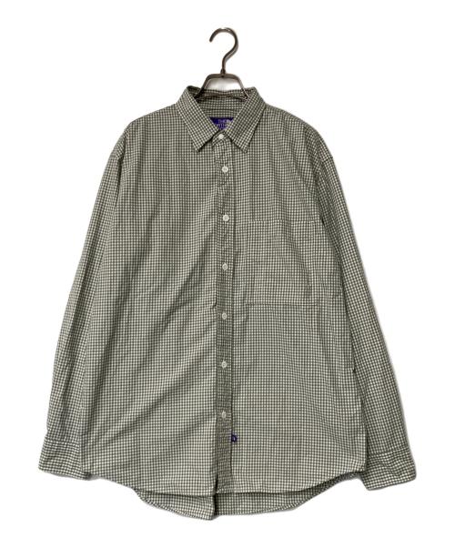 THE NORTHFACE PURPLELABEL（ザ・ノースフェイス パープルレーベル）THE NORTHFACE PURPLELABEL (ザ・ノースフェイス パープルレーベル) Regular Collar Gingham Field Shirt ベージュ×ホワイト サイズ:Ｍの古着・服飾アイテム