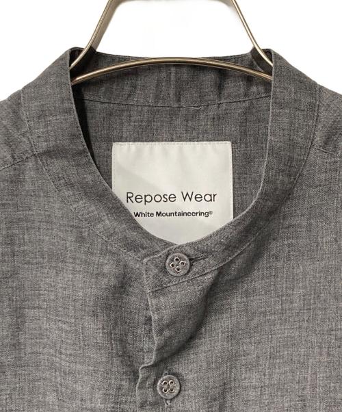 WHITE MOUNTAINEERING（ホワイトマウンテ二アニング）WHITE MOUNTAINEERING (ホワイトマウンテ二アニング) 22SS リネン混バンドカラーシャツ グレー サイズ:1の古着・服飾アイテム