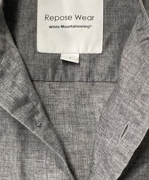 WHITE MOUNTAINEERING（ホワイトマウンテ二アニング）WHITE MOUNTAINEERING (ホワイトマウンテ二アニング) 22SS リネン混バンドカラーシャツ グレー サイズ:1の古着・服飾アイテム