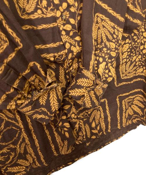 WHITE MOUNTAINEERING（ホワイトマウンテ二アニング）WHITE MOUNTAINEERING (ホワイトマウンテ二アニング) BOTANICAL BANDANA PRINTED SHIRT ブラウン×イエロー サイズ:1の古着・服飾アイテム