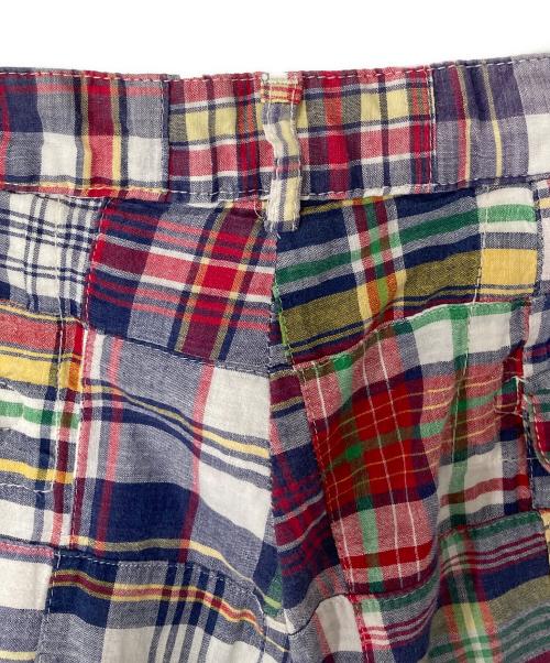 Engineered Garments（エンジニアド ガーメンツ）Engineered Garments (エンジニアド ガーメンツ) パッチワークチェックハーフパンツ レッド サイズ:34の古着・服飾アイテム