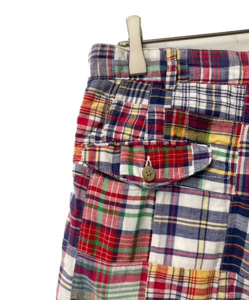 Engineered Garments（エンジニアド ガーメンツ）Engineered Garments (エンジニアド ガーメンツ) パッチワークチェックハーフパンツ レッド サイズ:34の古着・服飾アイテム