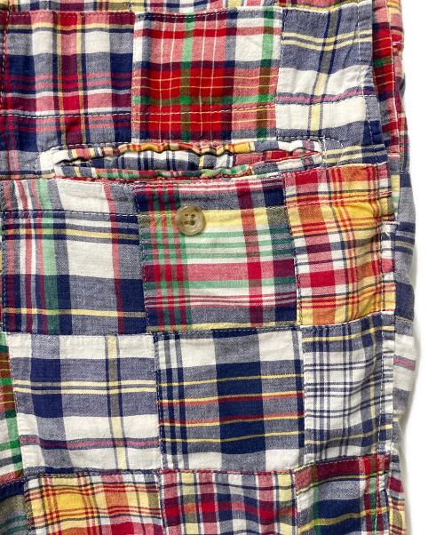 Engineered Garments（エンジニアド ガーメンツ）Engineered Garments (エンジニアド ガーメンツ) パッチワークチェックハーフパンツ レッド サイズ:34の古着・服飾アイテム