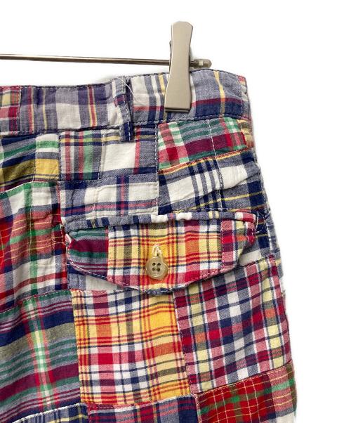 Engineered Garments（エンジニアド ガーメンツ）Engineered Garments (エンジニアド ガーメンツ) パッチワークチェックハーフパンツ レッド サイズ:34の古着・服飾アイテム