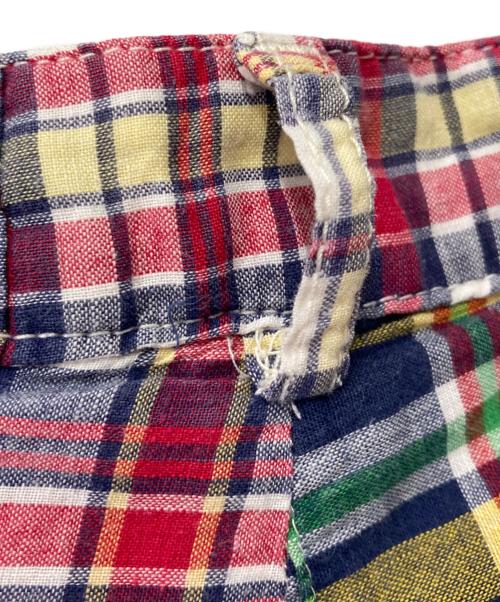 Engineered Garments（エンジニアド ガーメンツ）Engineered Garments (エンジニアド ガーメンツ) パッチワークチェックハーフパンツ レッド サイズ:34の古着・服飾アイテム