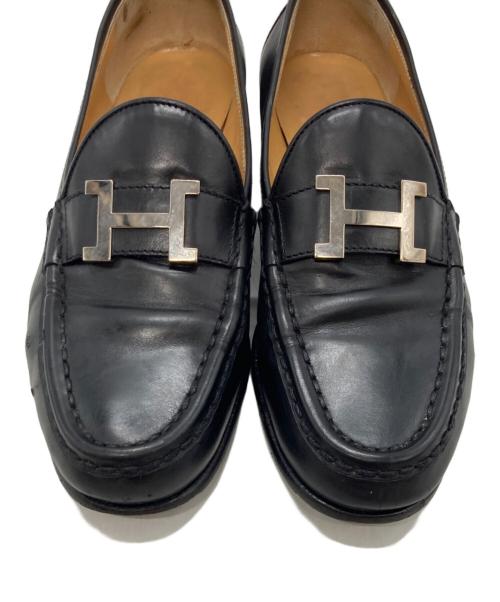 HERMES（エルメス）HERMES (エルメス) Hロゴ コンスタンス ローファー ブラック サイズ:37の古着・服飾アイテム