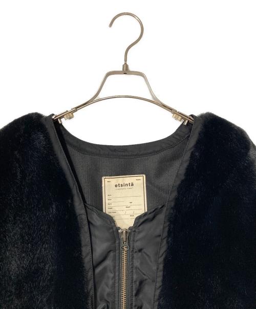 etsinta（エシンタ）etsinta (エシンタ) ファー切替ジャケット ブラック サイズ:ONEの古着・服飾アイテム