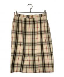 Burberry's（バーバリー）の古着「チェックスカート」｜ベージュ×レッド