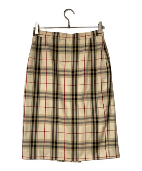 Burberry's（バーバリー）Burberry's (バーバリーズ) チェックスカート ベージュ×レッド サイズ:9の古着・服飾アイテム