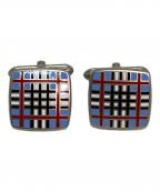 BURBERRYバーバリー）の古着「チェック柄カフス」｜ブラック×ブルー