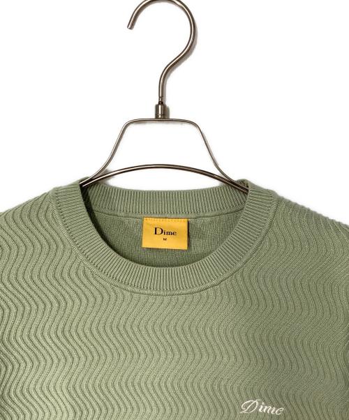 Dime（ダイム）Dime (ダイム) Wave Knit SS Shirt　 グリーン サイズ:Ｍの古着・服飾アイテム