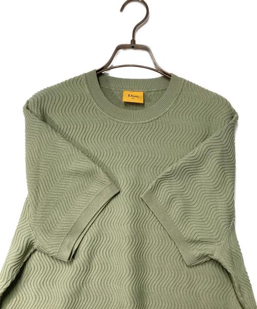 Dime（ダイム）Dime (ダイム) Wave Knit SS Shirt　 グリーン サイズ:Ｍの古着・服飾アイテム