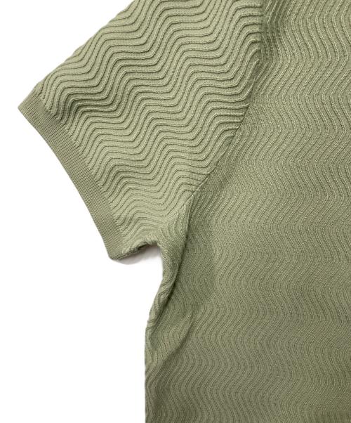 Dime（ダイム）Dime (ダイム) Wave Knit SS Shirt　 グリーン サイズ:Ｍの古着・服飾アイテム