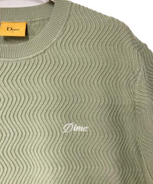 Dime（ダイム）Dime (ダイム) Wave Knit SS Shirt　 グリーン サイズ:Ｍの古着・服飾アイテム