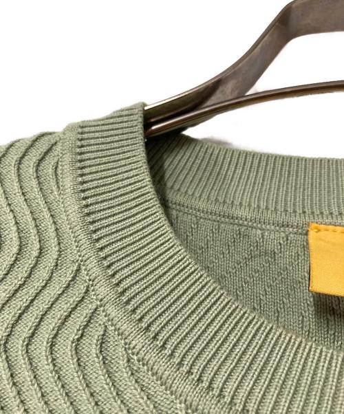 Dime（ダイム）Dime (ダイム) Wave Knit SS Shirt　 グリーン サイズ:Ｍの古着・服飾アイテム