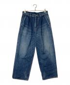 Graphpaperグラフペーパー）の古着「Selvage Denim Two Tuck Pants」｜インディゴ