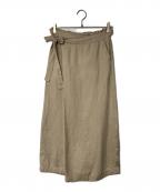 evam evaエヴァムエヴァ）の古着「リネンラップスカート」｜ベージュ
