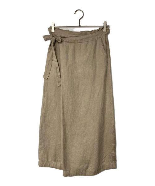 evam eva（エヴァムエヴァ）evam eva (エヴァムエヴァ) リネンラップスカート ベージュ サイズ:-の古着・服飾アイテム