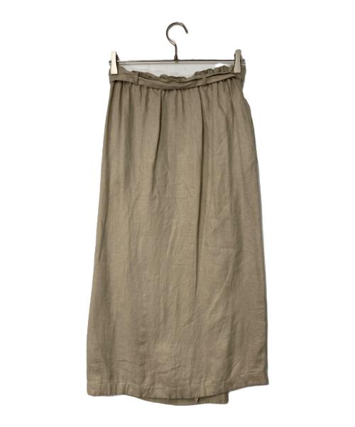 evam eva（エヴァムエヴァ）evam eva (エヴァムエヴァ) リネンラップスカート ベージュ サイズ:-の古着・服飾アイテム