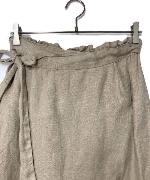 evam eva（エヴァムエヴァ）evam eva (エヴァムエヴァ) リネンラップスカート ベージュ サイズ:-の古着・服飾アイテム