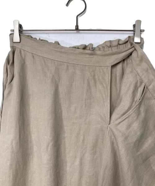 evam eva（エヴァムエヴァ）evam eva (エヴァムエヴァ) リネンラップスカート ベージュ サイズ:-の古着・服飾アイテム