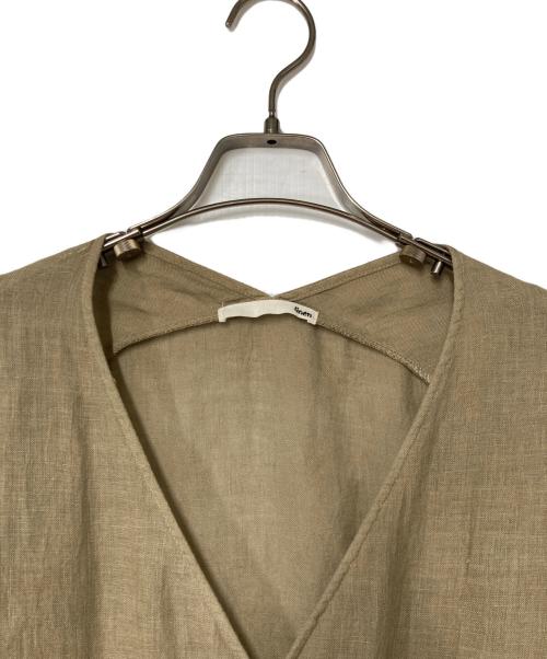 evam eva（エヴァムエヴァ）evam eva (エヴァムエヴァ) リネンカシュクールブラウス カーキ サイズ:1の古着・服飾アイテム