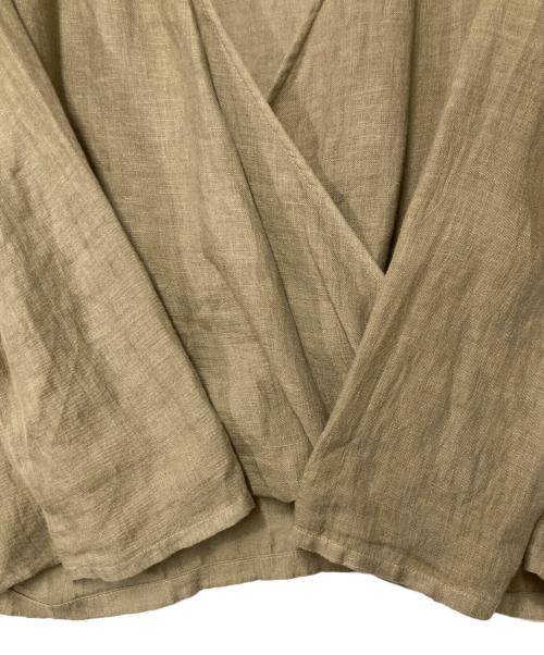 evam eva（エヴァムエヴァ）evam eva (エヴァムエヴァ) リネンカシュクールブラウス カーキ サイズ:1の古着・服飾アイテム
