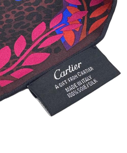 Cartier（カルティエ）Cartier (カルティエ) パンテール柄スカーフ イタリア製 ボルドーの古着・服飾アイテム