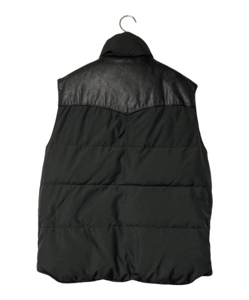POLO RALPH LAUREN（ポロ・ラルフローレン）POLO RALPH LAUREN (ポロ・ラルフローレン) Leather York Reversible Down Vest ブラック×レッド サイズ:Mの古着・服飾アイテム