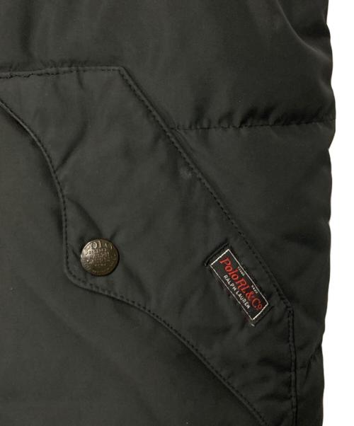 POLO RALPH LAUREN（ポロ・ラルフローレン）POLO RALPH LAUREN (ポロ・ラルフローレン) Leather York Reversible Down Vest ブラック×レッド サイズ:Mの古着・服飾アイテム