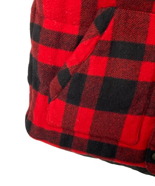 POLO RALPH LAUREN（ポロ・ラルフローレン）POLO RALPH LAUREN (ポロ・ラルフローレン) Leather York Reversible Down Vest ブラック×レッド サイズ:Mの古着・服飾アイテム