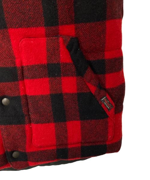 POLO RALPH LAUREN（ポロ・ラルフローレン）POLO RALPH LAUREN (ポロ・ラルフローレン) Leather York Reversible Down Vest ブラック×レッド サイズ:Mの古着・服飾アイテム