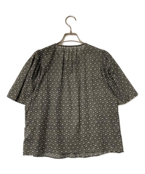 SOULEIADO（ソレイアード）SOULEIADO (ソレイアード) プリントコットン ボリュームスリーブブラウス グレー サイズ:Sの古着・服飾アイテム