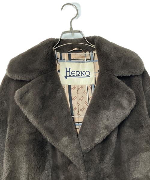 HERNO（ヘルノ）HERNO (ヘルノ) エコファーコート ブラウン サイズ:42の古着・服飾アイテム