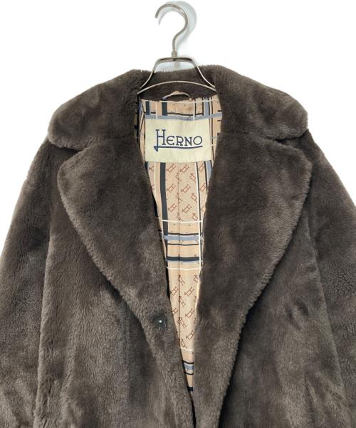 HERNO（ヘルノ）HERNO (ヘルノ) エコファーコート ブラウン サイズ:42の古着・服飾アイテム
