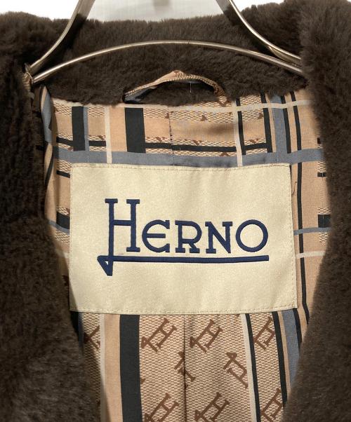 HERNO（ヘルノ）HERNO (ヘルノ) エコファーコート ブラウン サイズ:42の古着・服飾アイテム