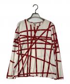 HERMESエルメス）の古着「ボルディック柄カットソー」｜アイボリー×レッド