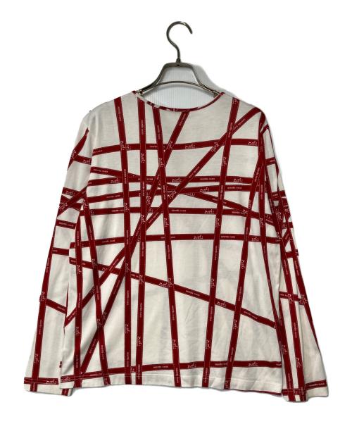 HERMES（エルメス）HERMES (エルメス) ボルディック柄カットソー アイボリー×レッド サイズ:Ｍの古着・服飾アイテム