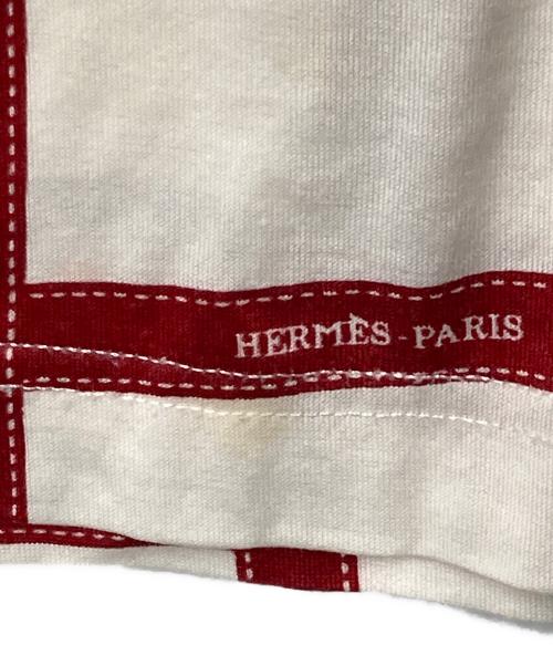HERMES（エルメス）HERMES (エルメス) ボルディック柄カットソー アイボリー×レッド サイズ:Ｍの古着・服飾アイテム