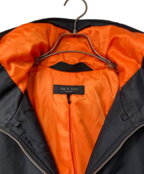 rag&bone（ラグアンドボーン）rag&bone (ラグアンドボーン) ナイロン中綿フーデッドジャケット ブラック サイズ:Ｓの古着・服飾アイテム