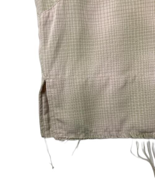 ANCELLM（アンセルム）ANCELLM (アンセルム) OMBRECHECK SHORT ZIPUP SHIRT ベージュ サイズ:3の古着・服飾アイテム
