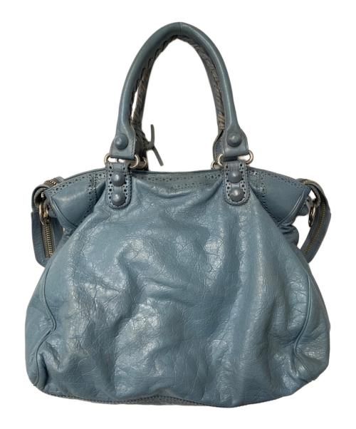 BALENCIAGA（バレンシアガ）BALENCIAGA (バレンシアガ) ザシャイアント・ヴェロカバード 2WAYハンドバッグ ブルーの古着・服飾アイテム