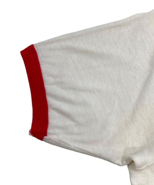 Hanes（ヘインズ）Hanes (ヘインズ) 70's 三角タグリンガーTシャツ ホワイト×レッド サイズ:Ｍの古着・服飾アイテム