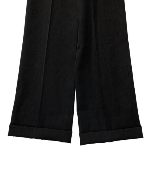 PRADA（プラダ）PRADA (プラダ) ウールワイドスラックス ブラック サイズ:40の古着・服飾アイテム