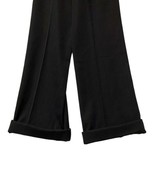 PRADA（プラダ）PRADA (プラダ) ウールワイドスラックス ブラック サイズ:40の古着・服飾アイテム