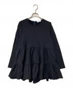 YORIヨリ）の古着「ぬくぬくヘムフリルブラウス」｜ネイビー