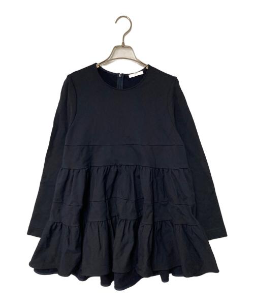 YORI（ヨリ）yori (ヨリ) ぬくぬくヘムフリルブラウス ネイビー サイズ:FREEの古着・服飾アイテム