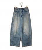 Rie millerリエ ミラー）の古着「ハイウエストバギーデニム」｜インディゴ